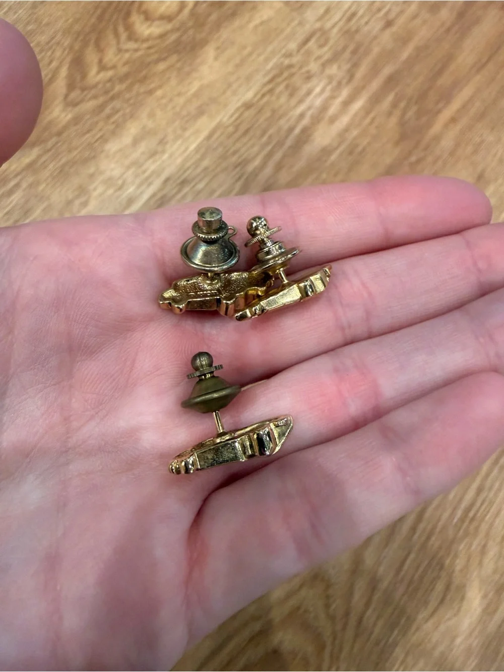 Set of 3 Vintage 1985 Avon Gold Tone Dream Car Tie Tack Pins
